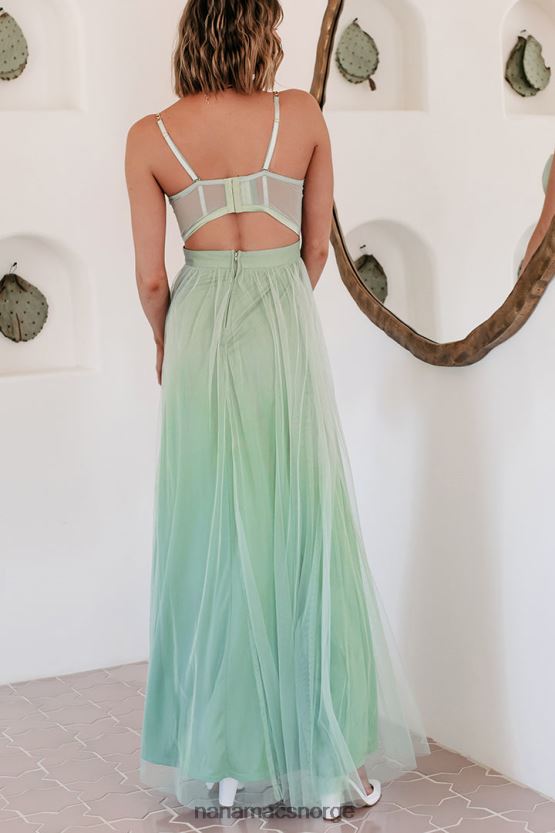 salvie NanaMacs slå ut gullkjededetalj korsett maxi-kjole 402NJ02408