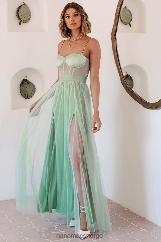 salvie NanaMacs slå ut gullkjededetalj korsett maxi-kjole 402NJ02408