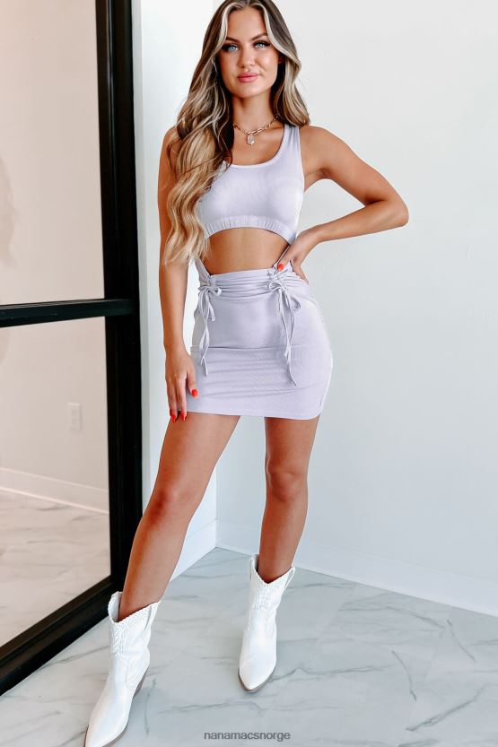 blek lilla NanaMacs trekk meg tight cut-out rynket minikjole 402NJ02150