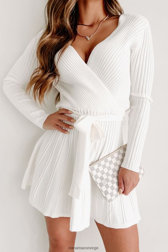 elfenbein NanaMacs forklar deg selv langermet mini genser kjole 402NJ01963