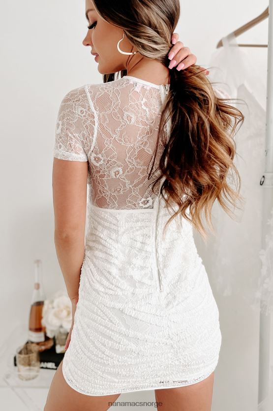 hvit NanaMacs flørte med deg blondekjole 402NJ01955