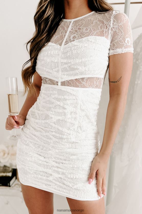 hvit NanaMacs flørte med deg blondekjole 402NJ01955