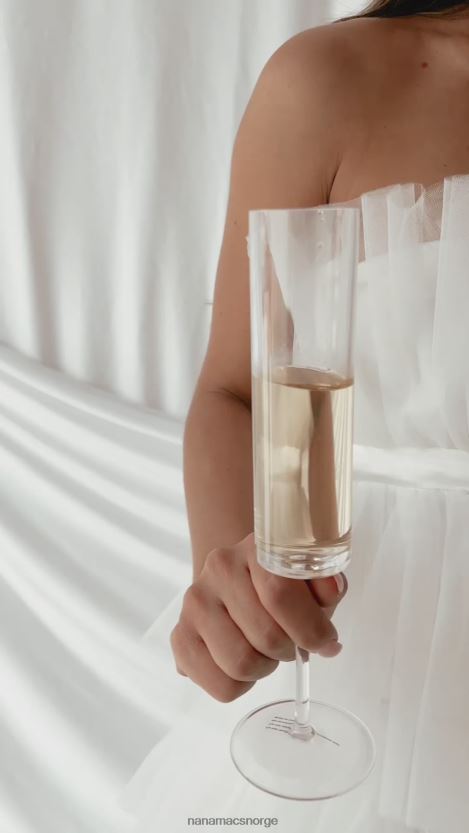 hvit NanaMacs ærlighet er best policy stroppeløs tyll mini kjole 402NJ01947