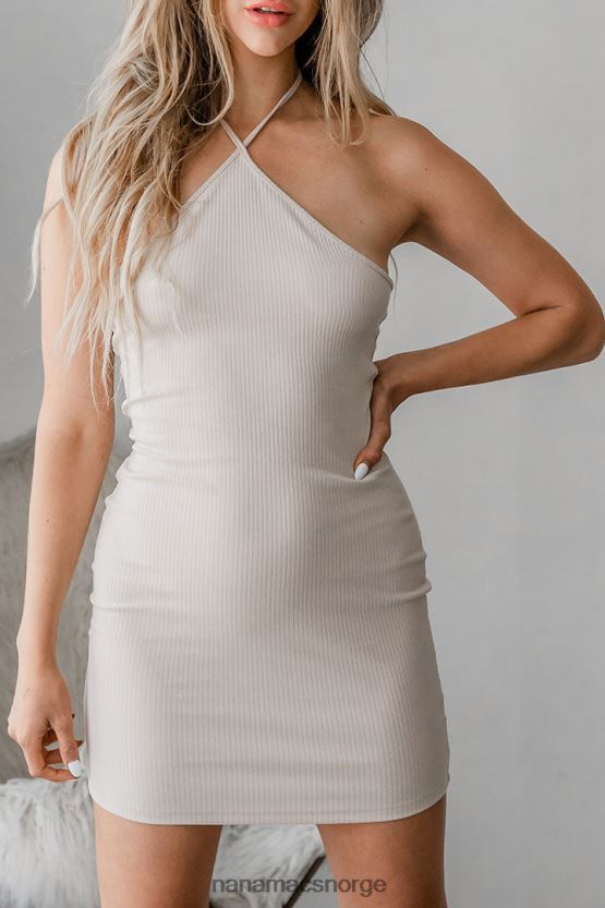 kaki NanaMacs moderne kjærlighet ribbet grime minikjole 402NJ02084