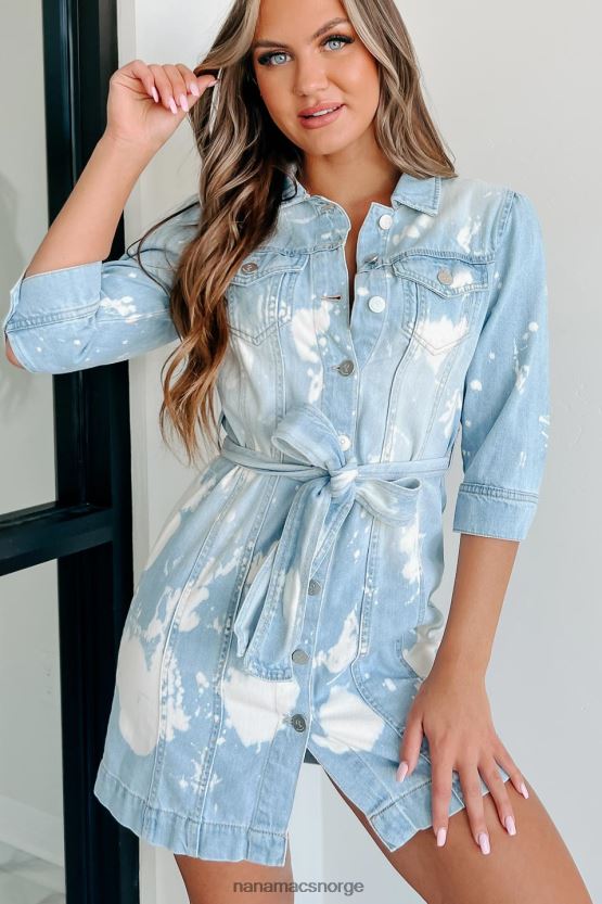 lys NanaMacs kul engasjement bleket denim minikjole 402NJ01848