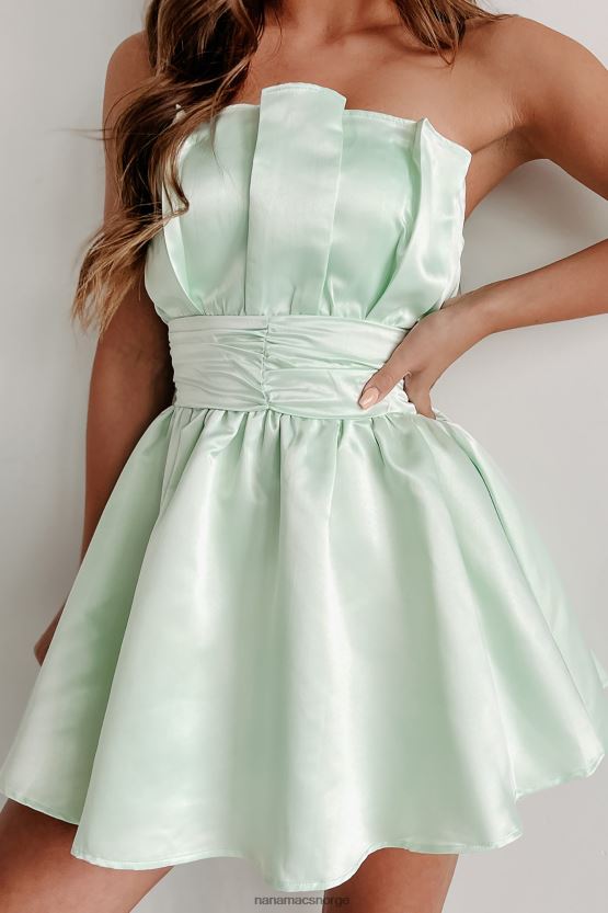 lysegrønn NanaMacs sette ting rett stroppeløs minikjole 402NJ01953