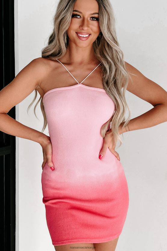 rosa NanaMacs evig beundrende ombre ribbet bodycon minikjole 402NJ02051