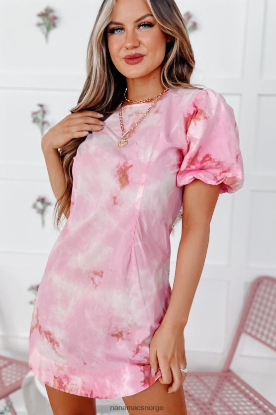 rosa NanaMacs vennlig morsom minikjole med puffermer 402NJ02083