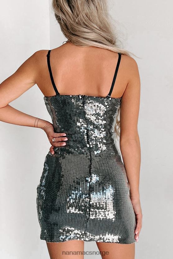 svart NanaMacs ser sparkle korsett paljett mini kjole 402NJ02030