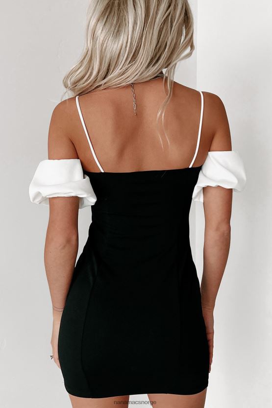 svart hvit NanaMacs en stilig tofarget minikjole 402NJ02092