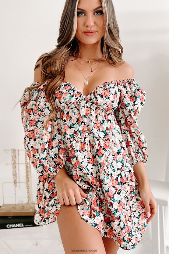 svart/multi NanaMacs gladere nå blomstret minikjole 402NJ01868