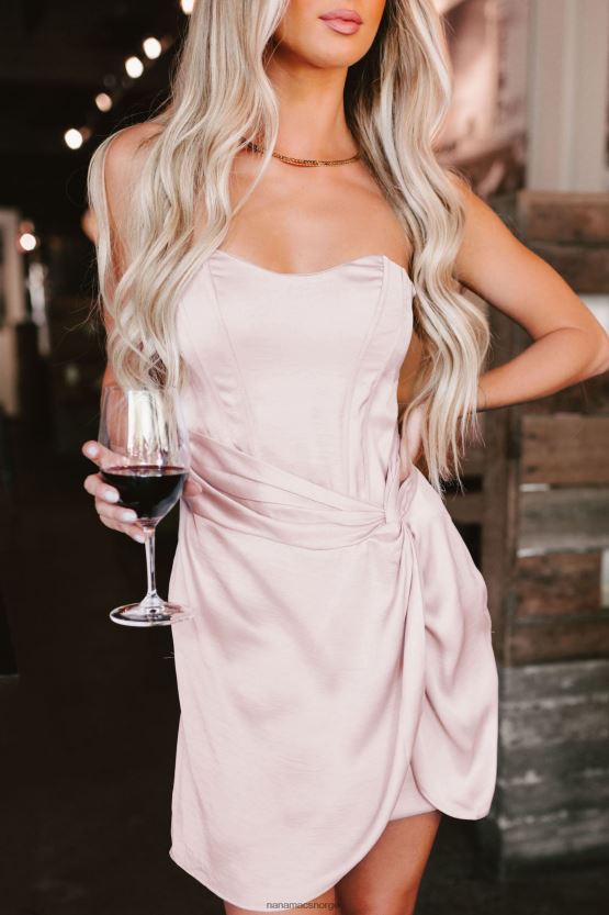 syrin NanaMacs få det jente sateng stroppeløs minikjole 402NJ02156