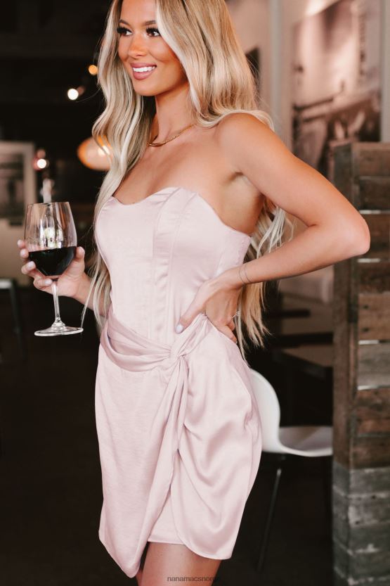 syrin NanaMacs få det jente sateng stroppeløs minikjole 402NJ02156