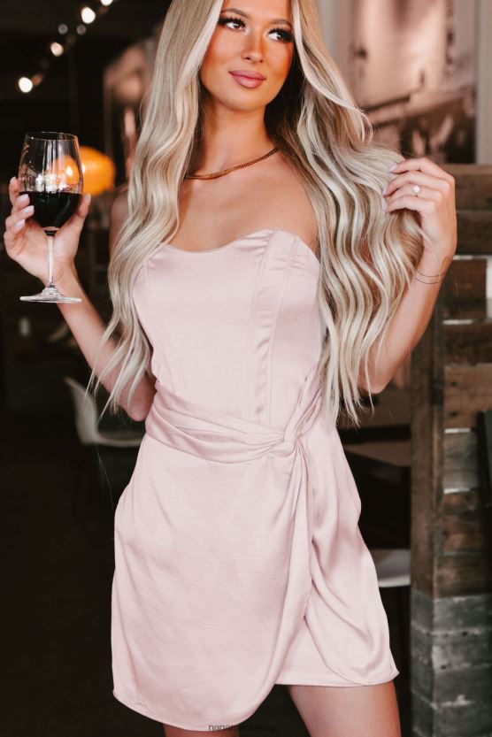 syrin NanaMacs få det jente sateng stroppeløs minikjole 402NJ02156