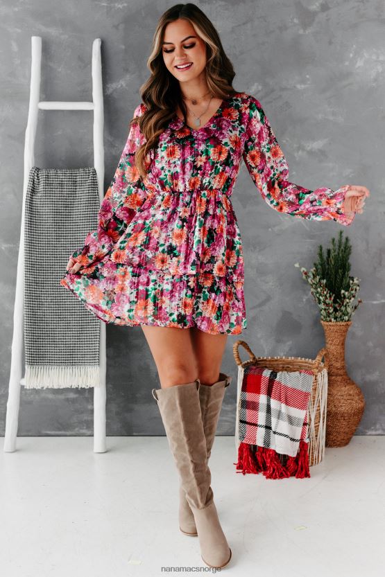 vin/oransje blomster NanaMacs ganske spesiell, floral minikjole 402NJ02460