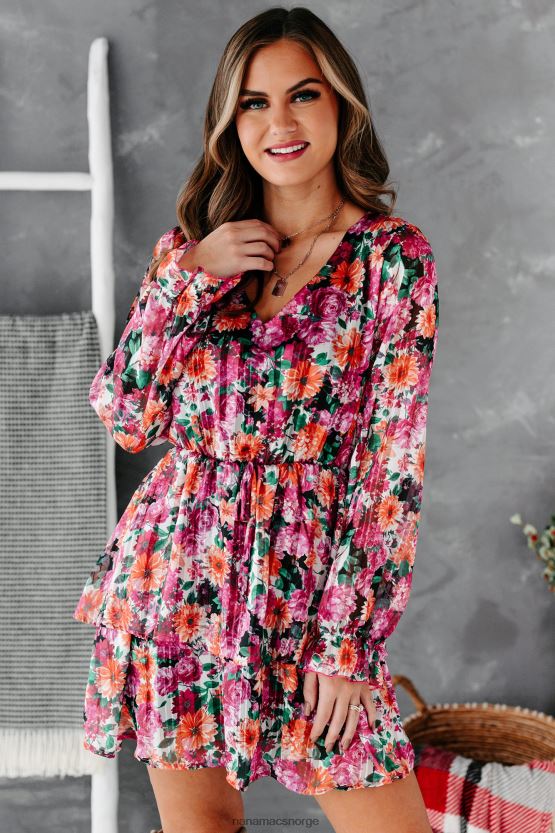 vin/oransje blomster NanaMacs ganske spesiell, floral minikjole 402NJ02460