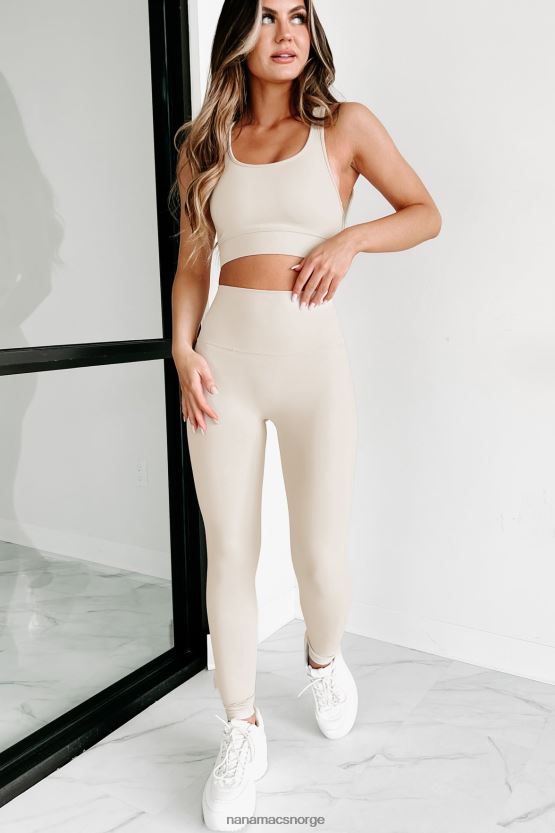 beige NanaMacs her ute løftevekter todelt leggingssett 402NJ01791