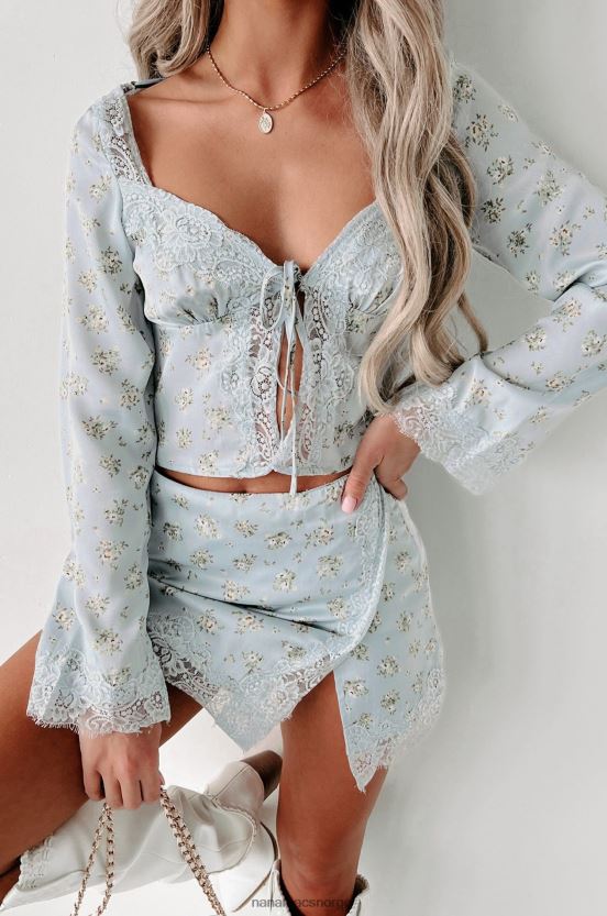 blå NanaMacs du er så dramatisk blomstret todelt skjørtsett 402NJ0874