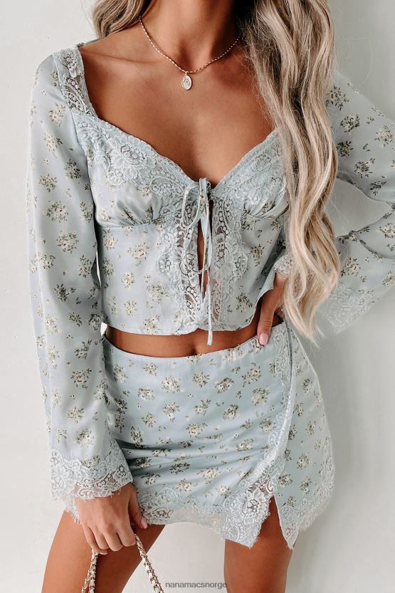 blå NanaMacs du er så dramatisk blomstret todelt skjørtsett 402NJ0874