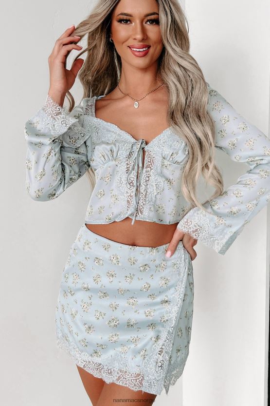 blå NanaMacs du er så dramatisk blomstret todelt skjørtsett 402NJ0874