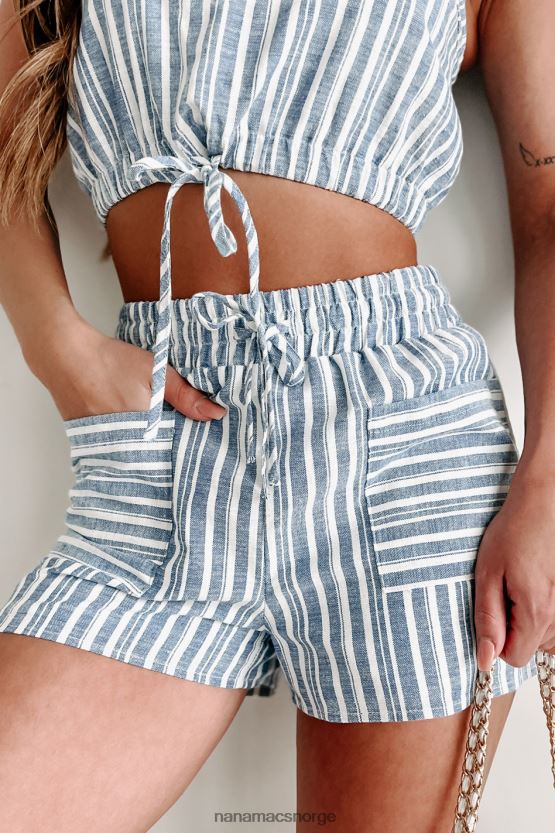 blå NanaMacs flytte på todelt stripete shortssett 402NJ0865