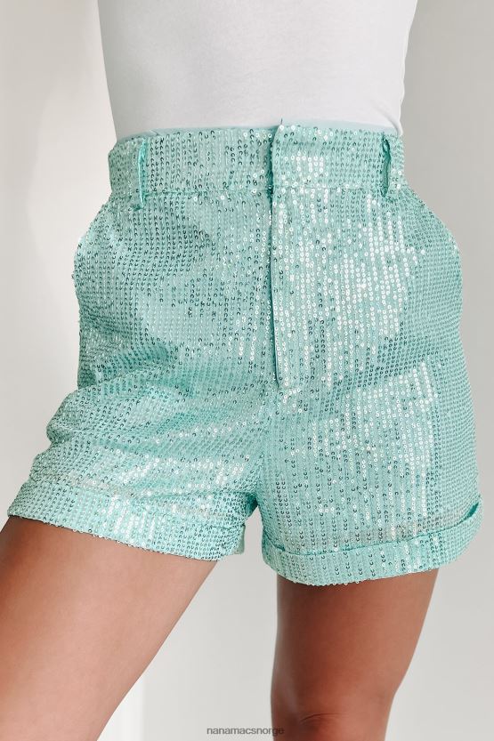 blå NanaMacs ikonisk sofistikert paljett todelt blazer kort sett 402NJ01560