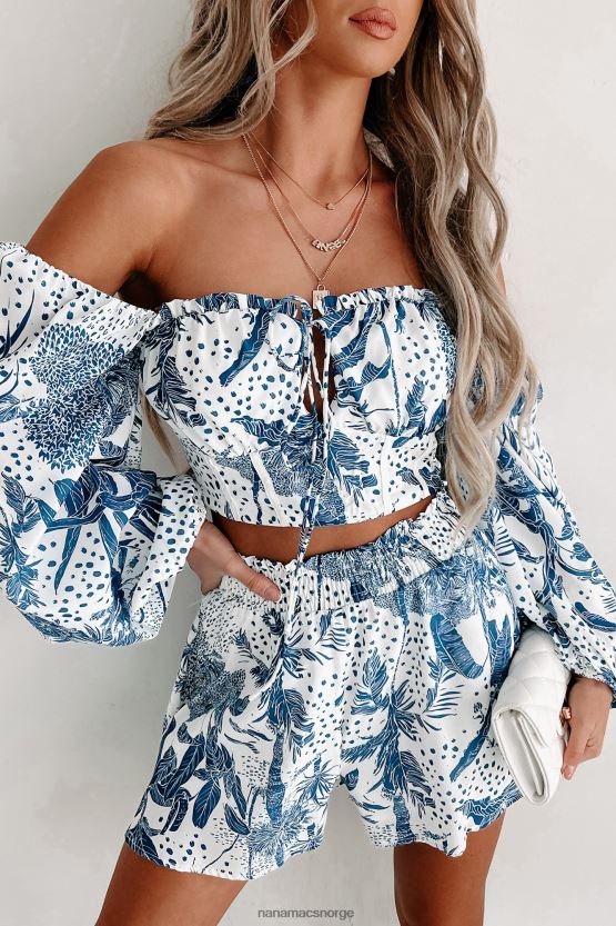 blå NanaMacs sunny oasis todelt kort sett 402NJ01180