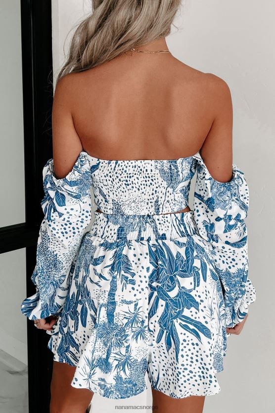 blå NanaMacs sunny oasis todelt kort sett 402NJ01180