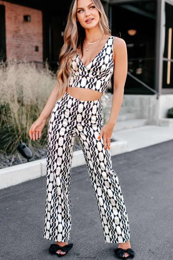 elfenben/svart NanaMacs du vet du vil ha det geometrisk todelt buksesett 402NJ01613