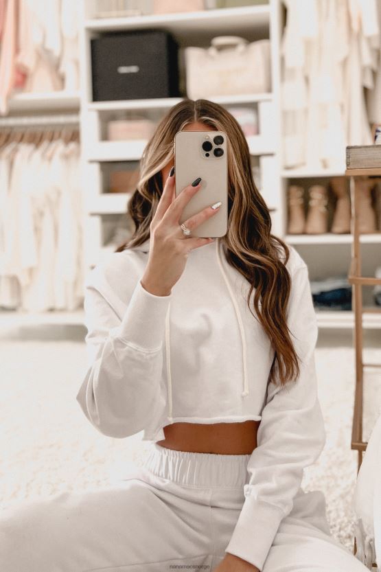 hvit NanaMacs helg chilling bomullsfrotté todelt sett 402NJ01670