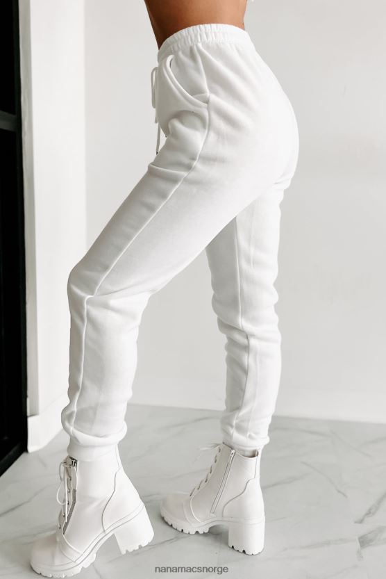 hvit NanaMacs living komfortabelt crop hettegenser joggersett 402NJ01603
