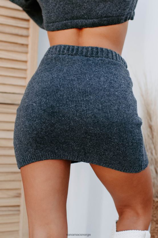 kull NanaMacs endring i været genser strikket crop top skjørt sett 402NJ01653