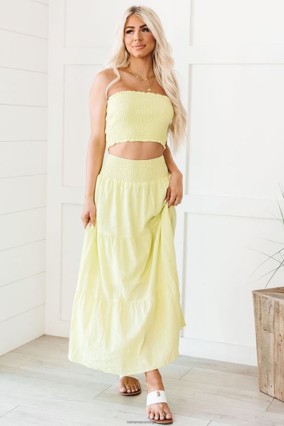 lime NanaMacs trygge valg smocked tube topp skjørt sett 402NJ01618