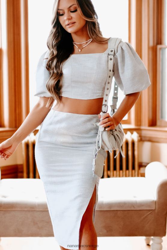 lyse blå NanaMacs executive assistant tweed todelt skjørtsett 402NJ01210