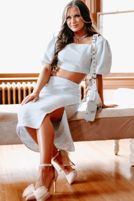 lyse blå NanaMacs executive assistant tweed todelt skjørtsett 402NJ01210