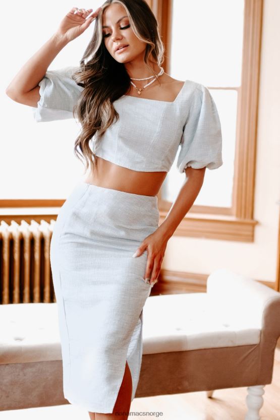 lyse blå NanaMacs executive assistant tweed todelt skjørtsett 402NJ01210