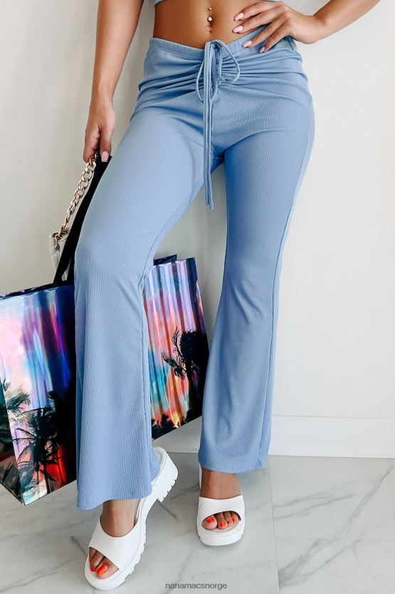 lyse blå NanaMacs hot girl things crop tank ruched pants todelt sett 402NJ0514