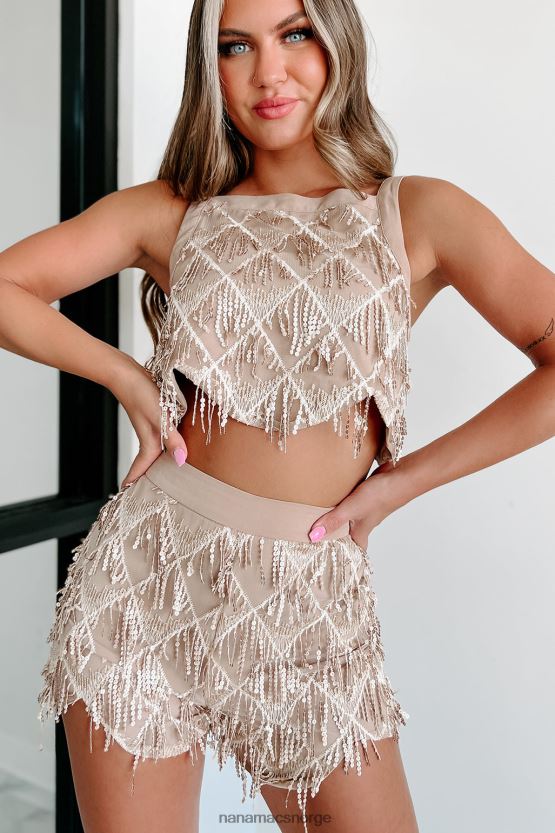 mandel NanaMacs for alltid ung todelt shorts med paljettfrynser 402NJ05