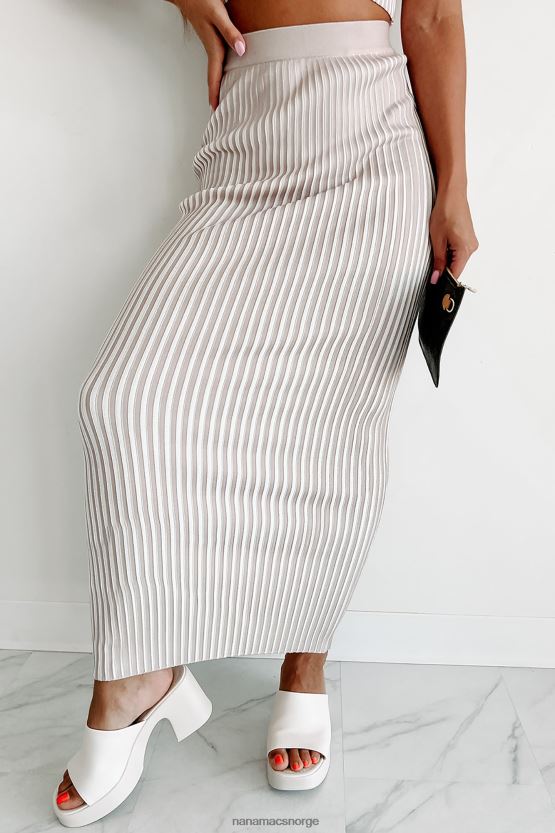 naken NanaMacs drøm uten frykt ribbet crop top maxi skjørtsett 402NJ01114