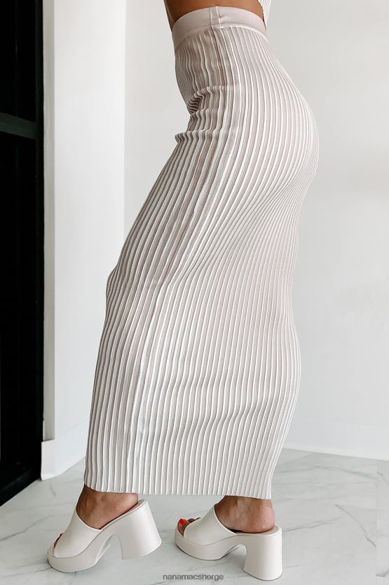 naken NanaMacs drøm uten frykt ribbet crop top maxi skjørtsett 402NJ01114