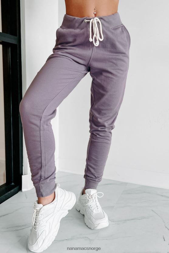 støvete lilla NanaMacs komfortabelt kult joggersett med hettegenser med glidelås foran 402NJ0617