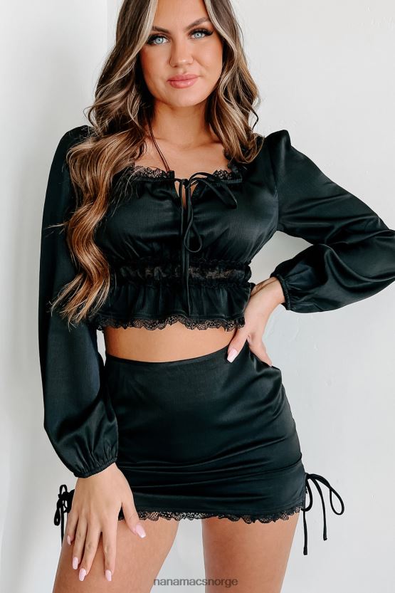 svart NanaMacs dag av takknemlighet todelt skjørtsett 402NJ01566