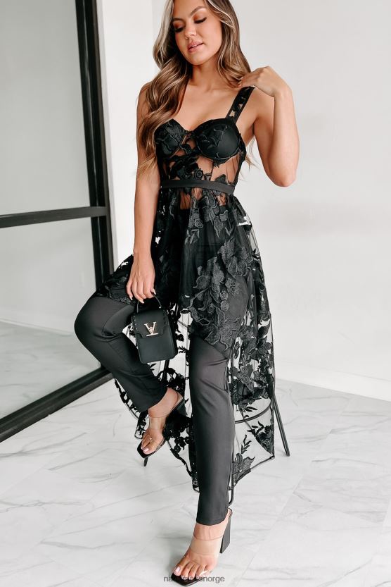 svart NanaMacs million dollar tanker floral applique todelt buksesett 402NJ090