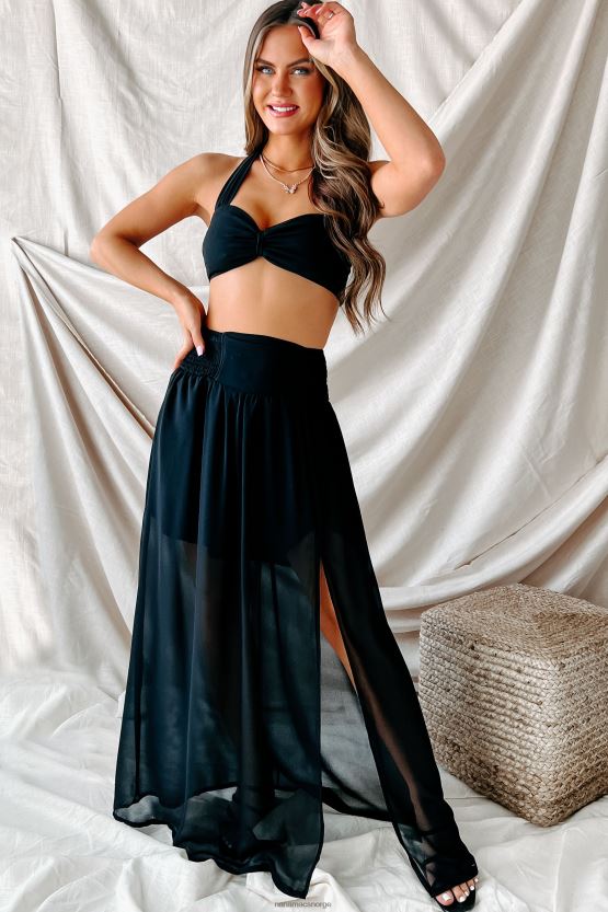 svart NanaMacs skjult oasis grime crop skjørt sett 402NJ01406