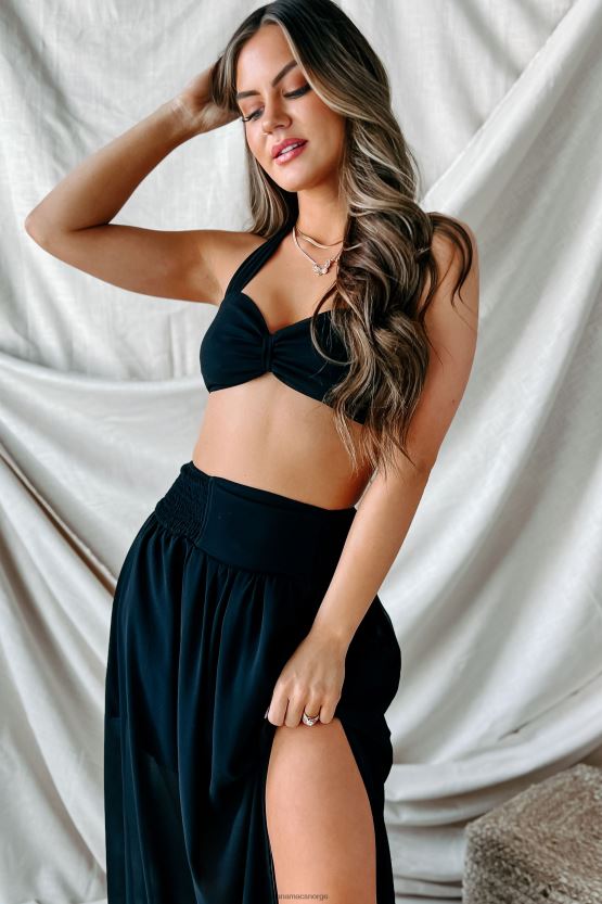 svart NanaMacs skjult oasis grime crop skjørt sett 402NJ01406