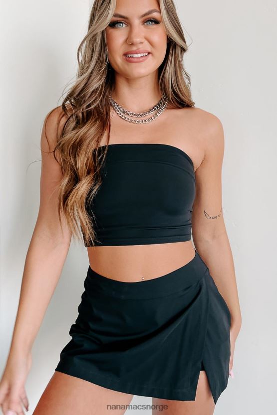 svart NanaMacs vinnende shot tube top aktivt skjørt todelt sett 402NJ01559