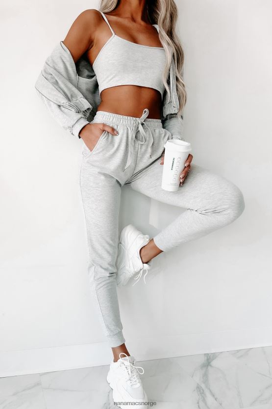 gråmelert NanaMacs på lounge-modus 3-delt loungesett 402NJ01189