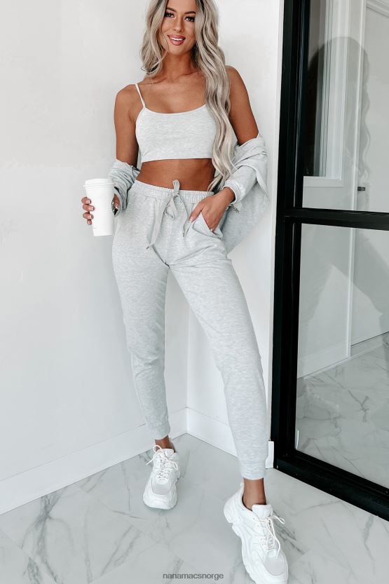 gråmelert NanaMacs på lounge-modus 3-delt loungesett 402NJ01189