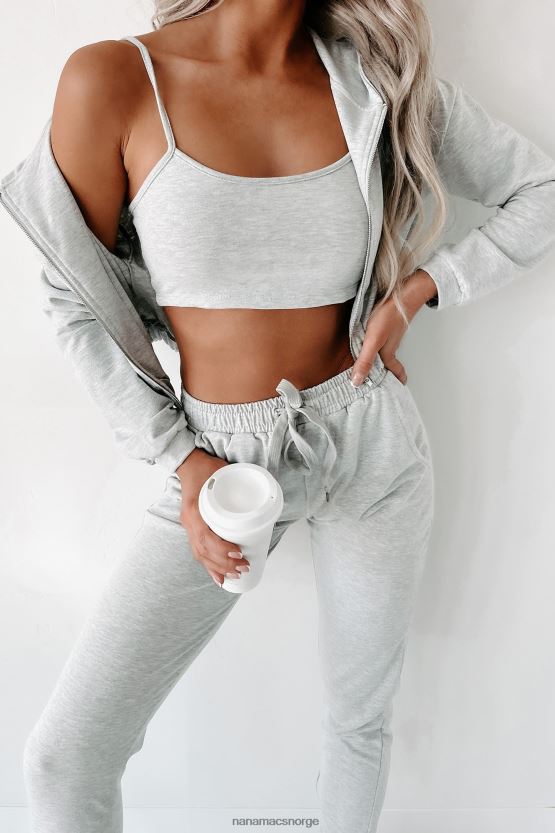 gråmelert NanaMacs på lounge-modus 3-delt loungesett 402NJ01189