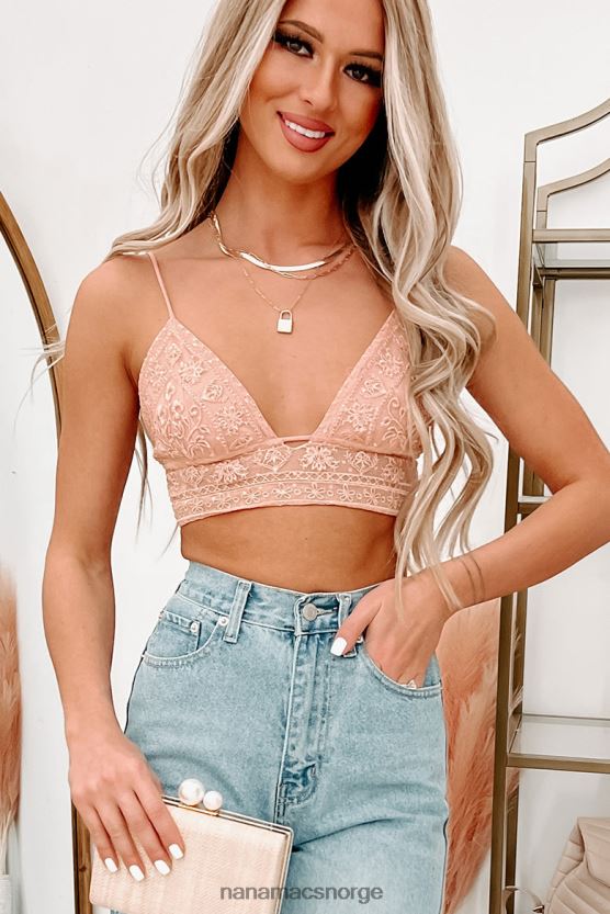 korall NanaMacs lar deg lure på blomsterbrodert mesh-bralette 402NJ01350